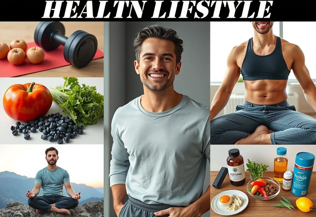 Healthy lifestyle tips for men including exercise and nutrition